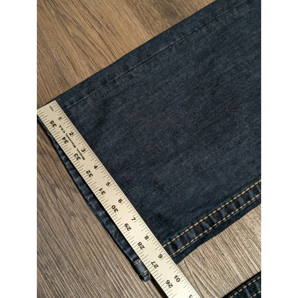 True Religion Straight Leg Distressed Jeans Mens 38 Dark Wash Ripped Denim Blue